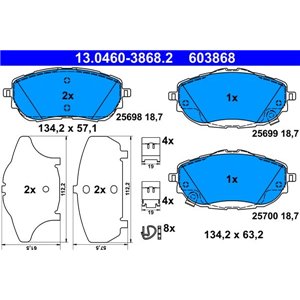 13.0460-3868.2 Brake Pad Set, disc brake ATE - Top1autovaruosad