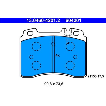 13.0460-4201.2 Brake Pad Set, disc brake ATE