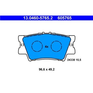 13.0460-5765.2 Brake Pad Set, disc brake ATE - Top1autovaruosad