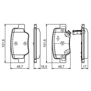 0 986 494 404 BOSCH Piduriklotside komplekt, ketaspidur     