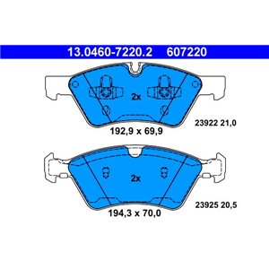 13.0460-7220.2 Комплект тормозных колодок, дисковый тормоз ATE - Top1autovaruosad