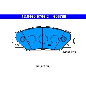 13.0460-5766.2 Комплект тормозных колодок, дисковый тормоз ATE - Top1autovaruosad