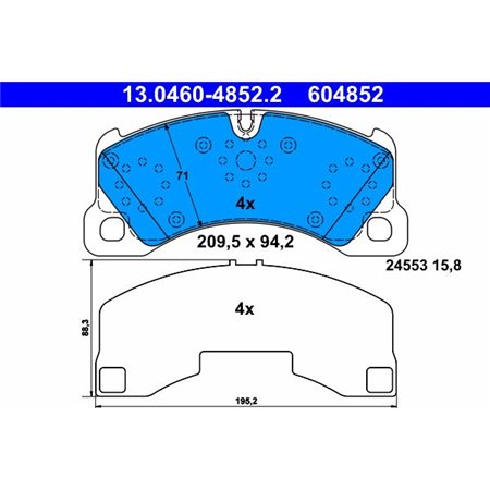 13.0460-4852.2 Brake Pad Set, disc brake ATE