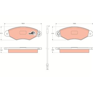 GDB1402 Piduriklotsi komplekt,ketaspidur TRW - Top1autovaruosad