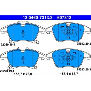 13.0460-7313.2  Brake pads set ATE 