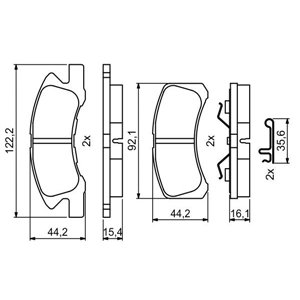 0 986 494 878 BOSCH Piduriklotside komplekt, ketaspidur     