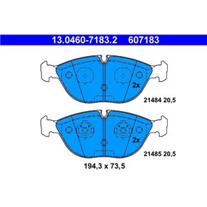 13.0460-7183.2 Piduriklotsi komplekt,ketaspidur ATE - Top1autovaruosad