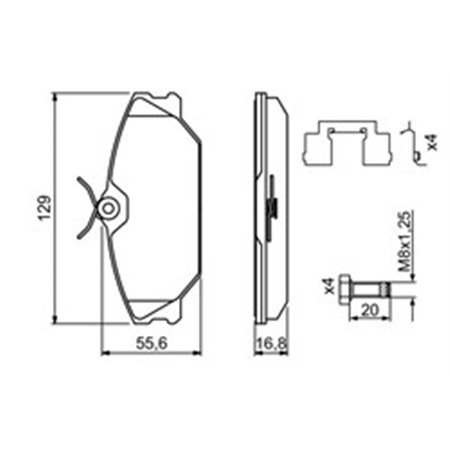 0 986 494 656 Brake Pad Set, disc brake BOSCH