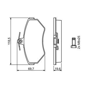 0 986 494 021 BOSCH Piduriklotside komplekt, ketaspidur     