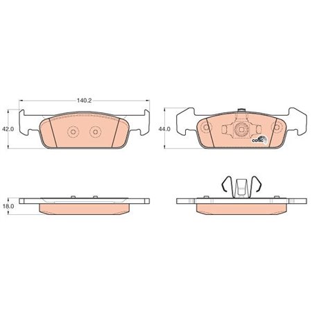 GDB2018 Brake Pad Set, disc brake TRW