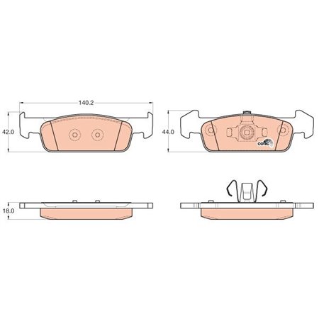 GDB2018 Комплект тормозных колодок, дисковый тормоз TRW