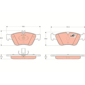 GDB1205 Brake Pad Set, disc brake TRW - Top1autovaruosad