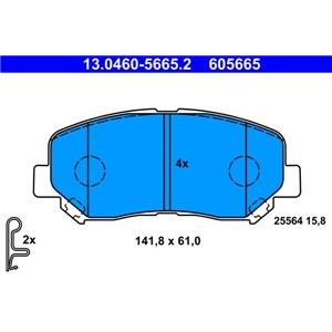 13.0460-5665.2 ATE Piduriklotside komplekt, ketaspidur     