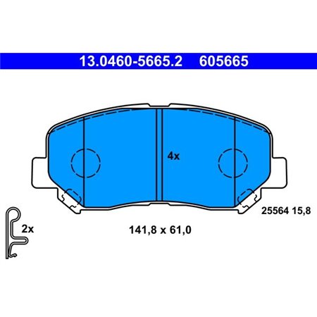 13.0460-5665.2 Комплект тормозных колодок, дисковый тормоз ATE