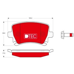 GDB1622DTE Комплект тормозных колодок, дисковый тормоз TRW - Top1autovaruosad