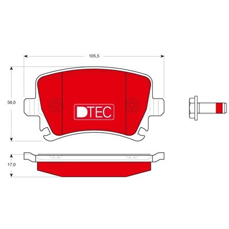 GDB1622DTE Комплект тормозных колодок, дисковый тормоз TRW