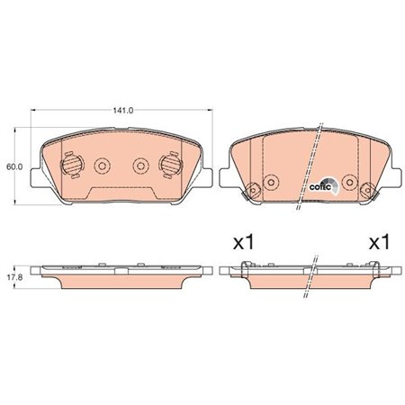 GDB3582 Brake Pad Set, disc brake TRW