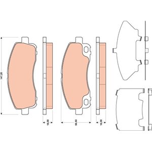 GDB3487 Комплект тормозных колодок, дисковый тормоз TRW - Top1autovaruosad