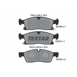 2519002 Комплект тормозных колодок, дисковый тормоз TEXTAR     