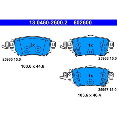 13.0460-2600.2 Brake Pad Set, disc brake ATE