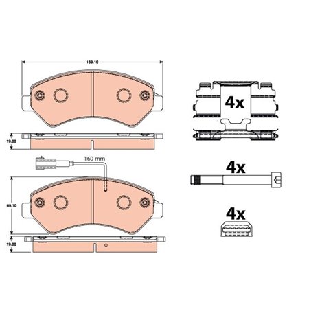 GDB2072 Brake Pad Set, disc brake TRW