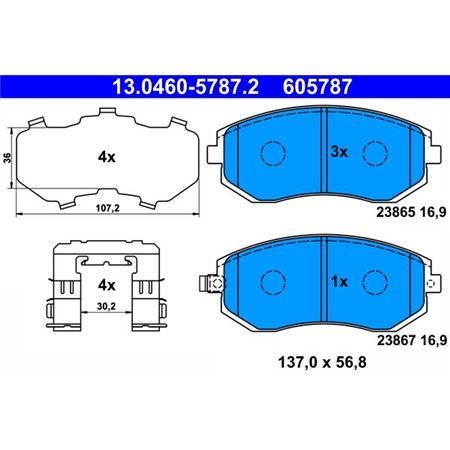 13.0460-5787.2 Brake Pad Set, disc brake ATE