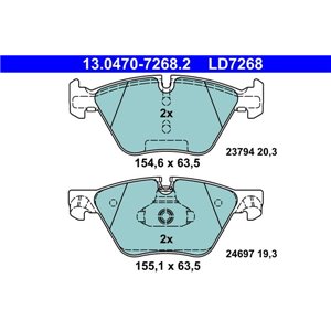 13.0470-7268.2 Комплект тормозных колодок, дисковый тормоз ATE - Top1autovaruosad