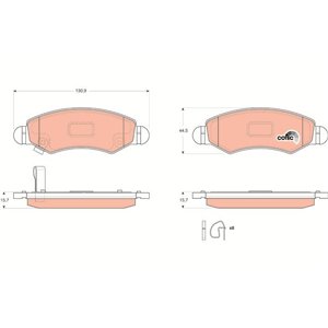 GDB3363 Piduriklotsi komplekt,ketaspidur TRW - Top1autovaruosad