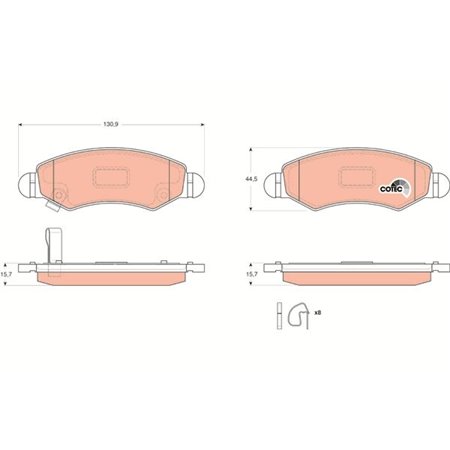 GDB3363 Комплект тормозных колодок, дисковый тормоз TRW