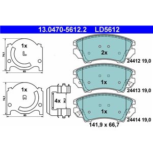 13.0470-5612.2 Brake Pad Set, disc brake ATE - Top1autovaruosad