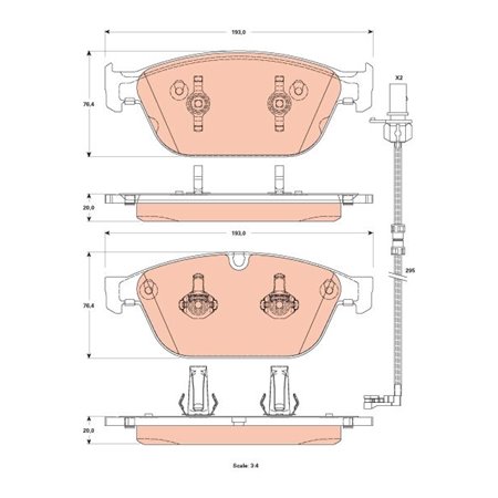 GDB1884 Brake Pad Set, disc brake TRW