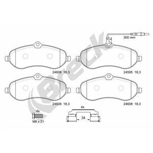 24595 00 701 00 Piduriklotsi komplekt,ketaspidur BRECK - Top1autovaruosad