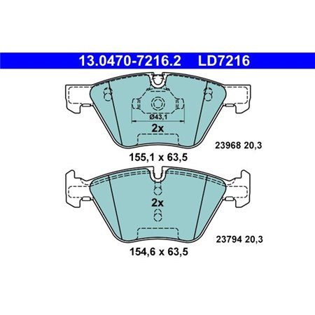 13.0470-7216.2 Brake Pad Set, disc brake ATE