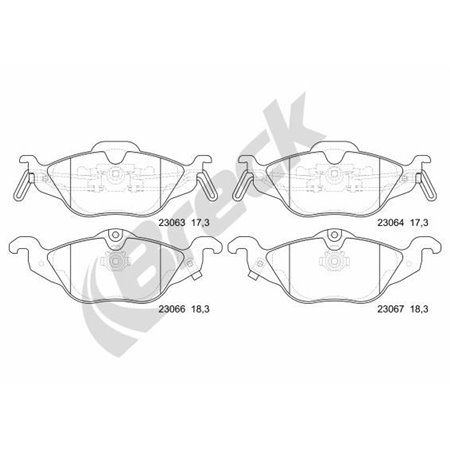 23063 00 702 10 Brake Pad Set, disc brake BRECK