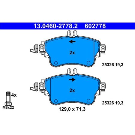 13.0460-2778.2 Brake Pad Set, disc brake ATE