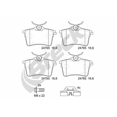 24765 00 704 00 Brake Pad Set, disc brake BRECK