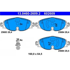 13.0460-2609.2 Bromsbeläggssats, skivbroms ATE - Top1autovaruosad