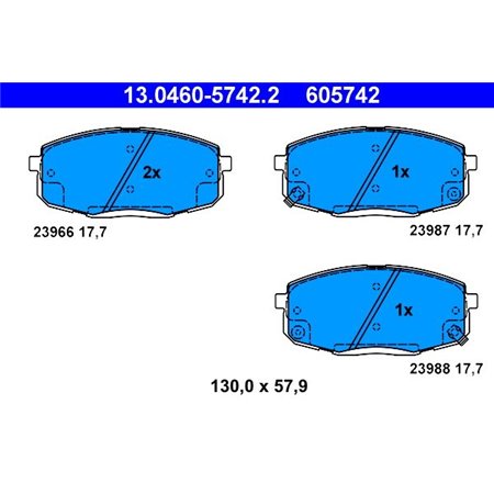 13.0460-5742.2 Brake Pad Set, disc brake ATE