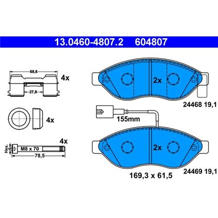 13.0460-4807.2 Brake Pad Set, disc brake ATE