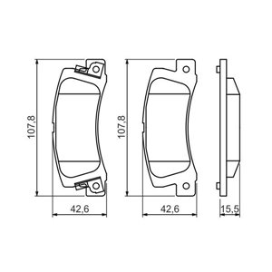 0 986 461 136 BOSCH Piduriklotside komplekt, ketaspidur     