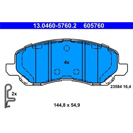 13.0460-5760.2 Brake Pad Set, disc brake ATE