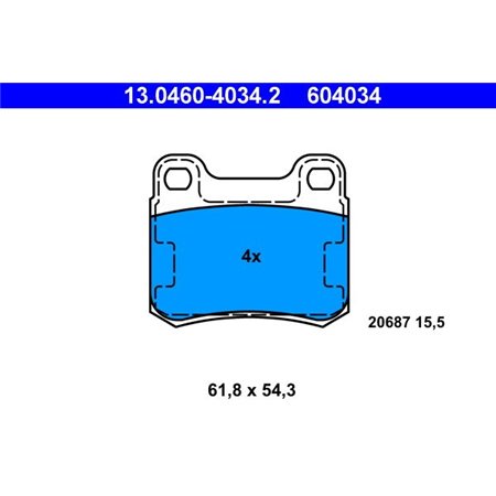 13.0460-4034.2 Комплект тормозных колодок, дисковый тормоз ATE