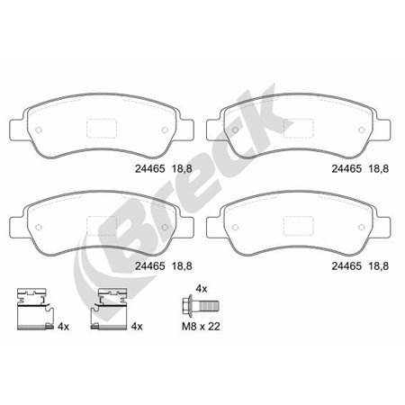 24465 00 703 00 Brake Pad Set, disc brake BRECK