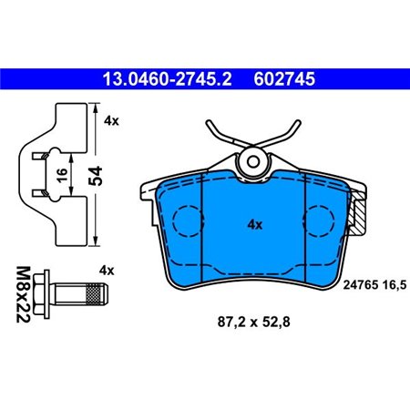 13.0460-2745.2 Brake Pad Set, disc brake ATE