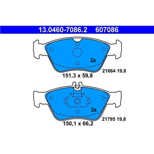 13.0460-7086.2 Brake Pad Set, disc brake ATE - Top1autovaruosad