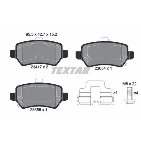 2341703 Комплект тормозных колодок, дисковый тормоз TEXTAR