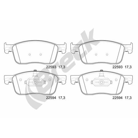 22593 00 703 00 Brake Pad Set, disc brake BRECK