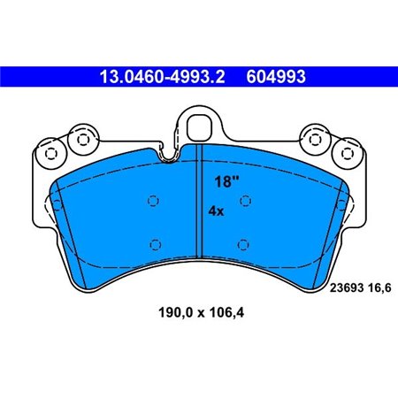 13.0460-4993.2 Brake Pad Set, disc brake ATE
