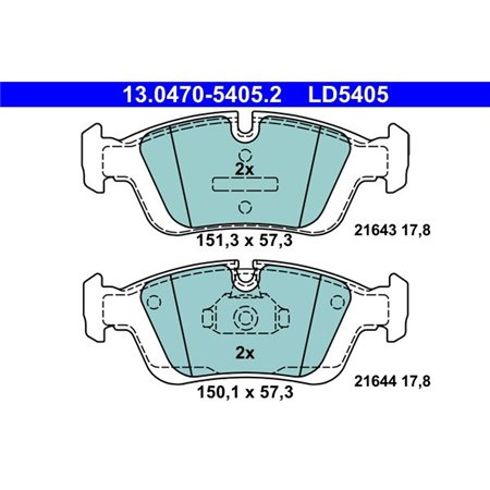 13.0470-5405.2 Комплект тормозных колодок, дисковый тормоз ATE