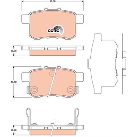 GDB3482 Brake Pad Set, disc brake TRW